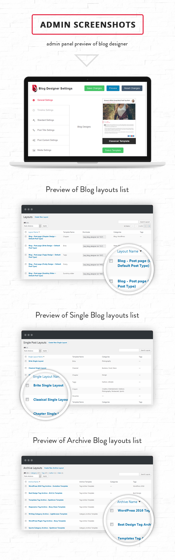 Blog layout settings
