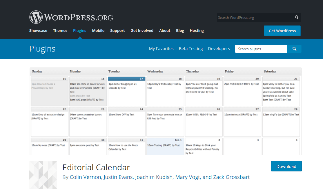 Editorial Calendar