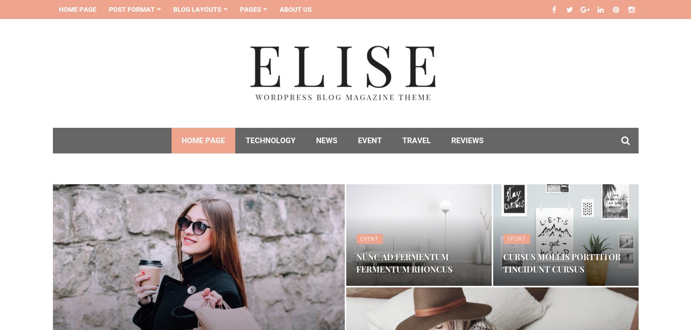 Elise – WordPress Blog Magazine and Blog Theme