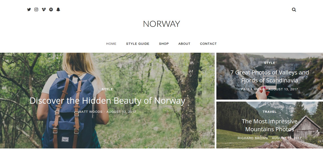 Norway – Responsive WordPress Travel Blog Magazine Theme