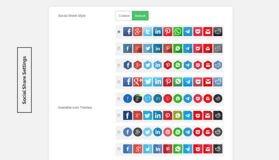 Social sharing buttons
